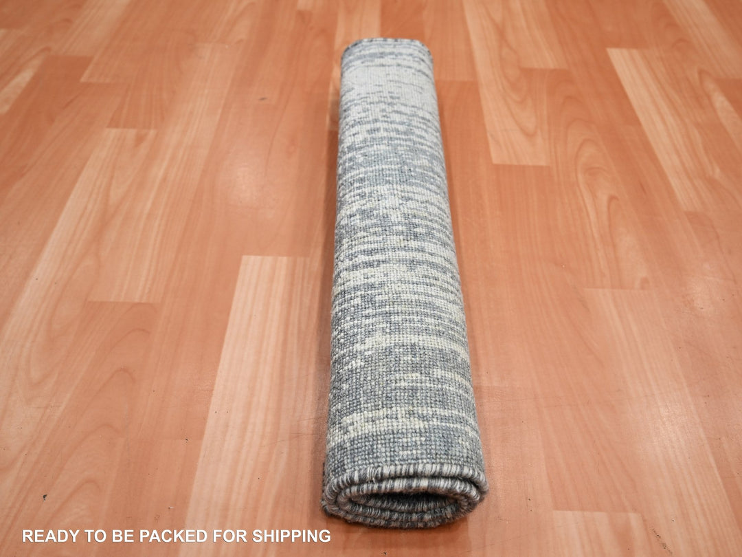 2'1" x 3'0" New Hand Knotted Grey Silk Rectangle Oriental Rug - MOA10275486