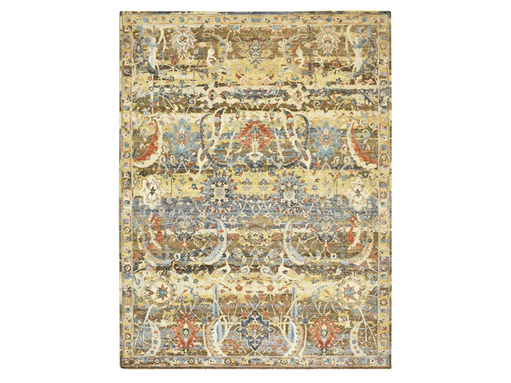 9'1" x 12'0" New Hand Knotted Brown Wool Rectangle Oriental Rug - MOA10275489