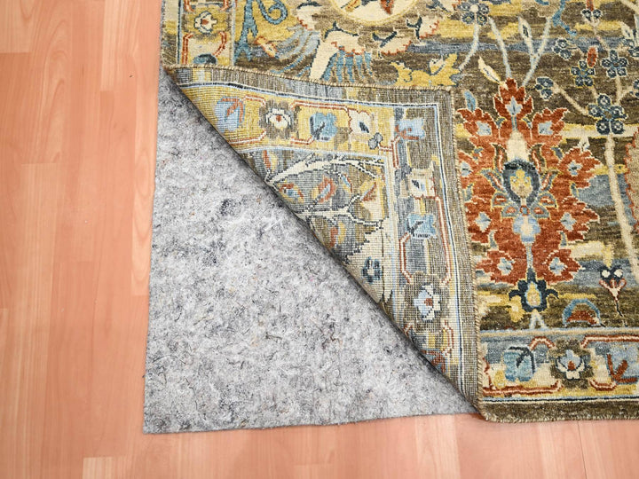 9'1" x 12'0" New Hand Knotted Brown Wool Rectangle Oriental Rug - MOA10275489