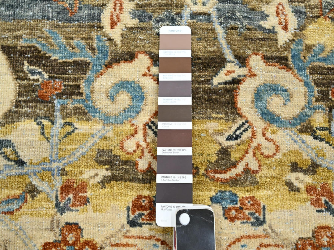 9'1" x 12'0" New Hand Knotted Brown Wool Rectangle Oriental Rug - MOA10275489