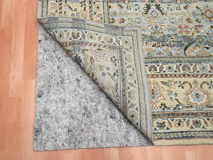9'0" x 12'0" New Hand Knotted Grey Wool Rectangle Oriental Rug - MOA10275493