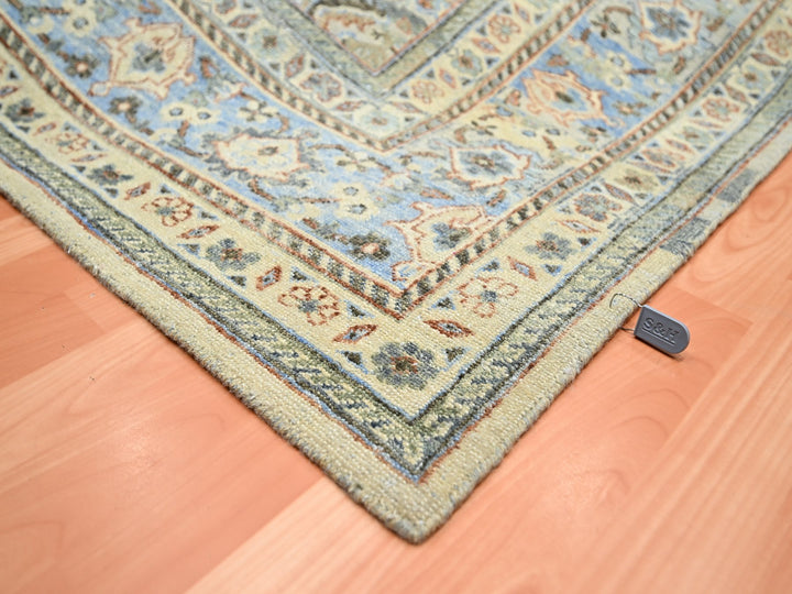 9'0" x 12'0" New Hand Knotted Grey Wool Rectangle Oriental Rug - MOA10275493