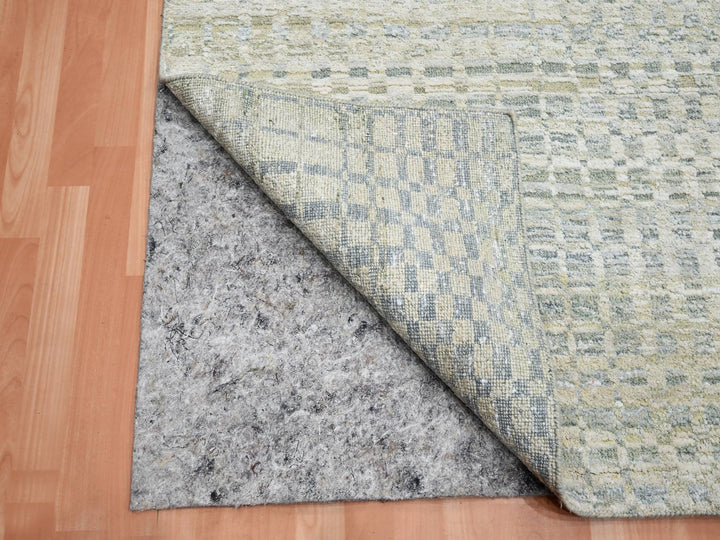 4'0" x 6'0" New Hand Knotted Brown Wool & Pure Silk Rectangle Oriental Rug - MOA10275502