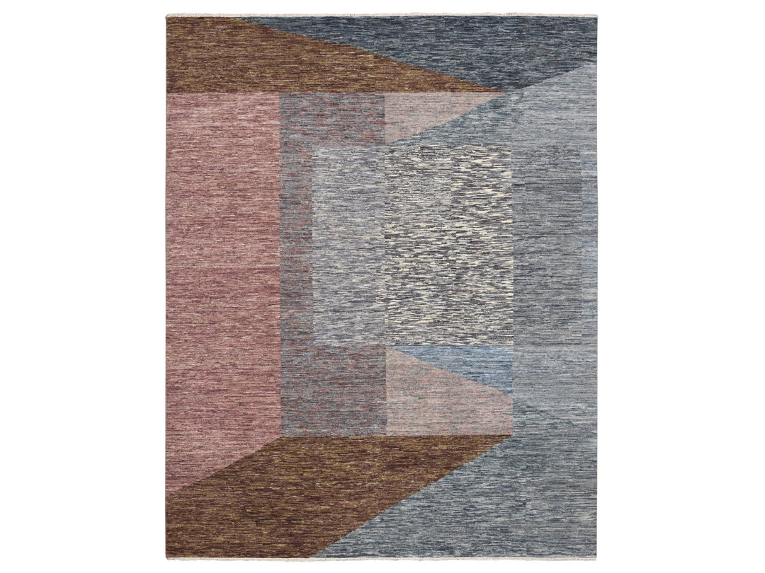 8'0" x 10'0" New Hand Knotted Multicolored Wool Rectangle Oriental Rug - MOA10275504