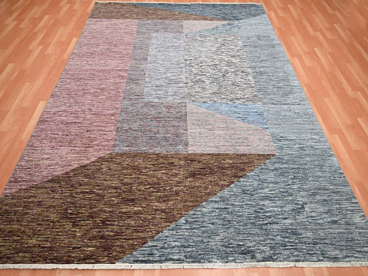 8'0" x 10'0" New Hand Knotted Multicolored Wool Rectangle Oriental Rug - MOA10275504