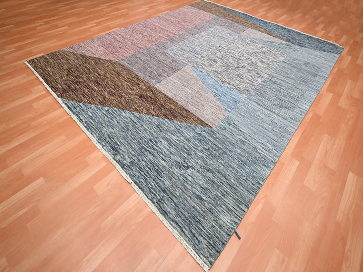 8'0" x 10'0" New Hand Knotted Multicolored Wool Rectangle Oriental Rug - MOA10275504