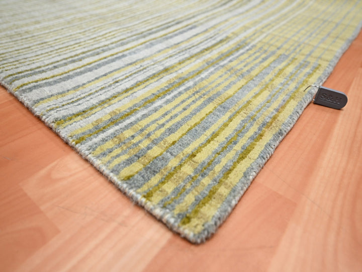9'2" x 12'4" New Hand Knotted Grey Wool Rectangle Oriental Rug - MOA10275506