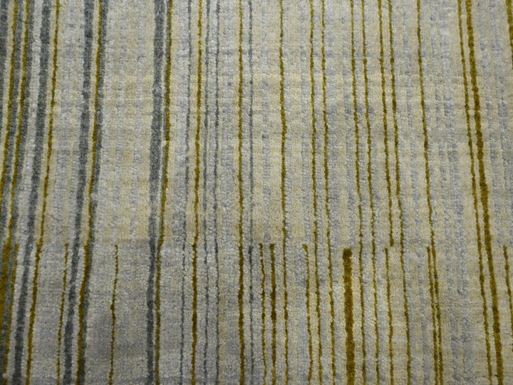 9'2" x 12'4" New Hand Knotted Grey Wool Rectangle Oriental Rug - MOA10275506
