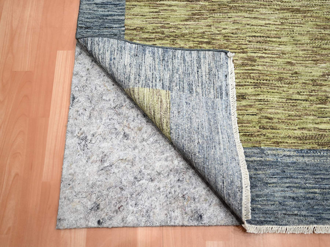 8'0" x 10'0" New Hand Knotted Grey Wool Rectangle Oriental Rug - MOA10275507