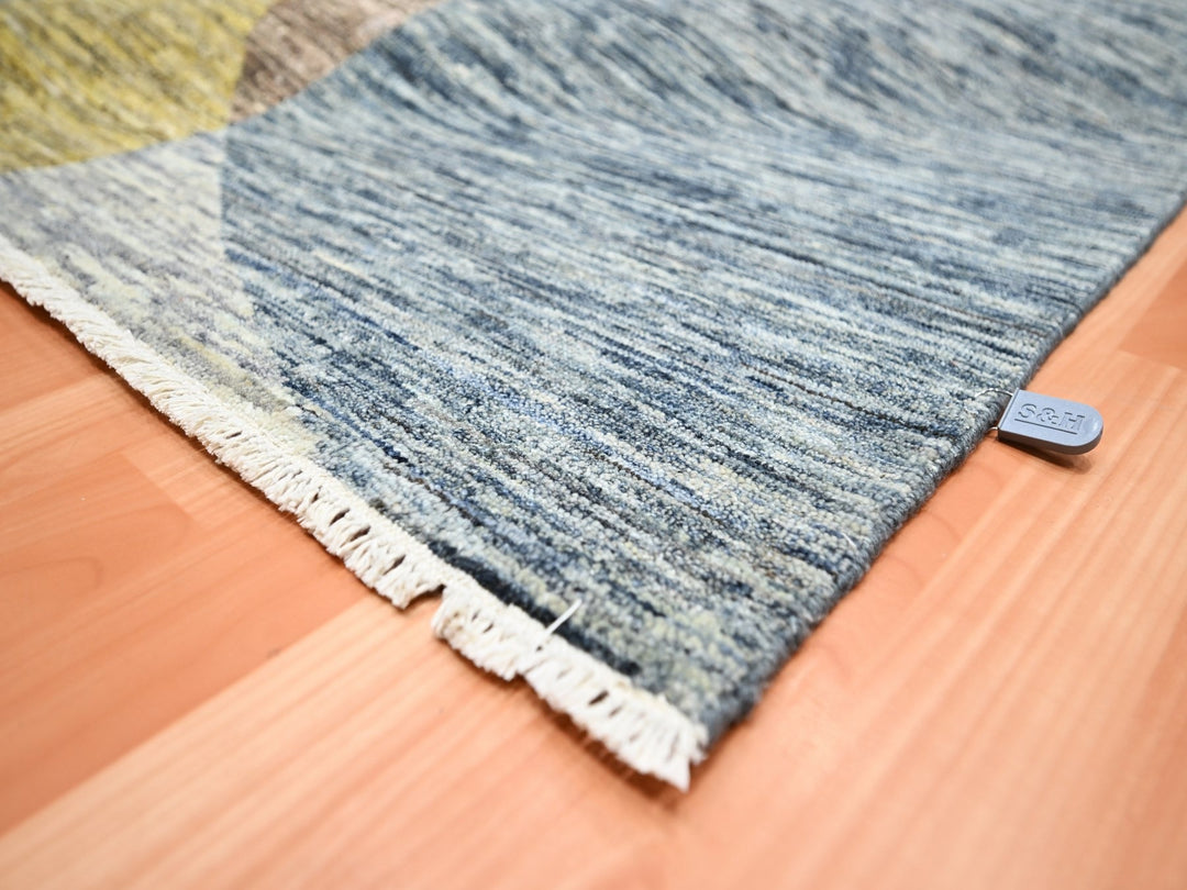 8'0" x 10'0" New Hand Knotted Grey Wool Rectangle Oriental Rug - MOA10275507