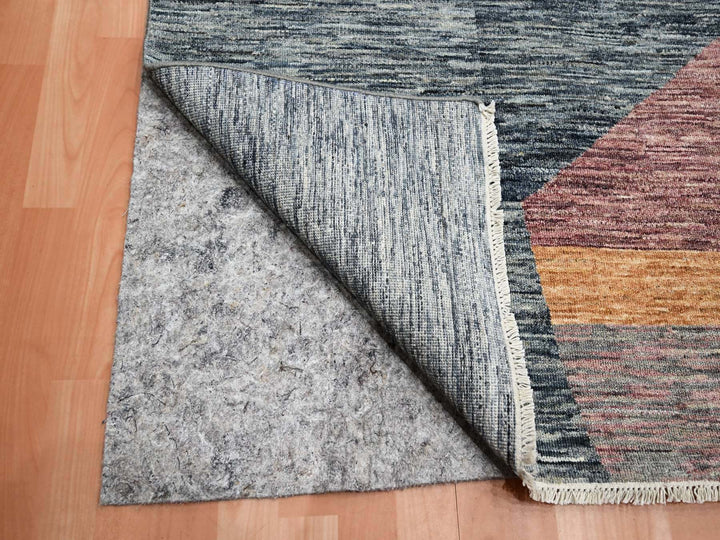 8'0" x 10'0" New Hand Knotted Grey Wool Rectangle Oriental Rug - MOA10275508