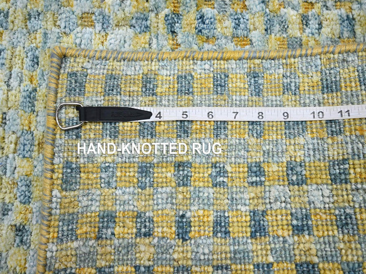 2'0" x 4'0" New Hand Knotted Yellow Wool & Pure Silk Rectangle Oriental Rug - MOA10275510