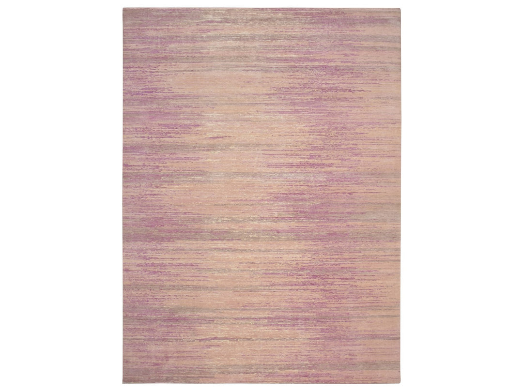 9'0" x 12'3" New Hand Knotted Pink Wool Rectangle Oriental Rug - MOA10275512