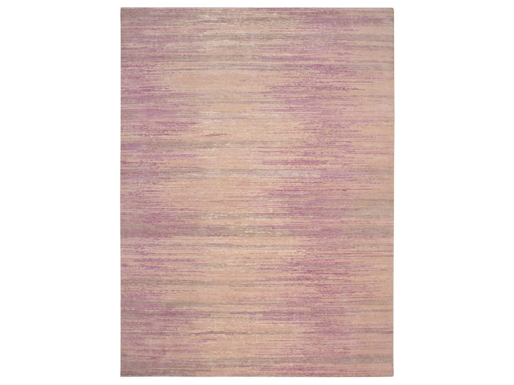9'0" x 12'3" New Hand Knotted Pink Wool Rectangle Oriental Rug - MOA10275512