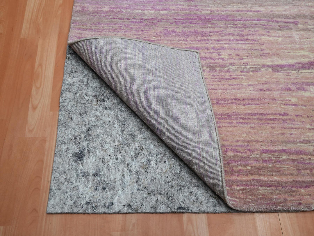 9'0" x 12'3" New Hand Knotted Pink Wool Rectangle Oriental Rug - MOA10275512