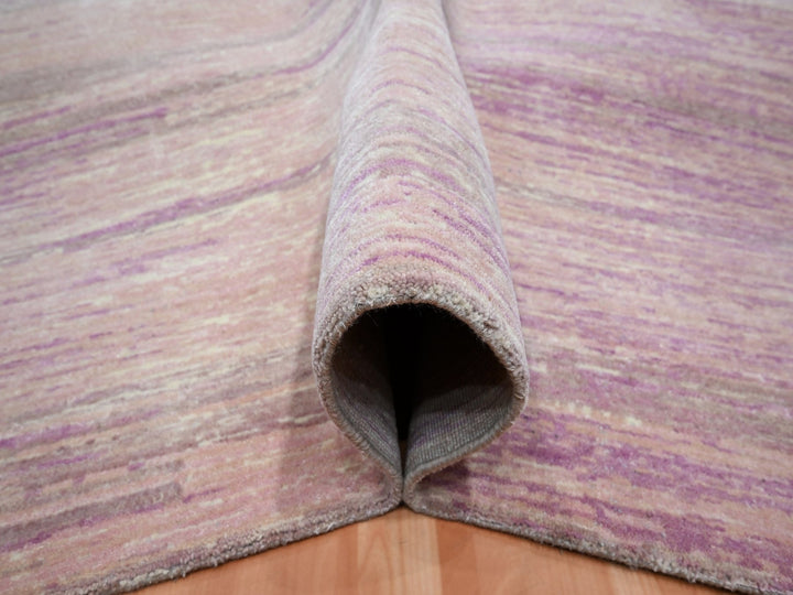 9'0" x 12'3" New Hand Knotted Pink Wool Rectangle Oriental Rug - MOA10275512