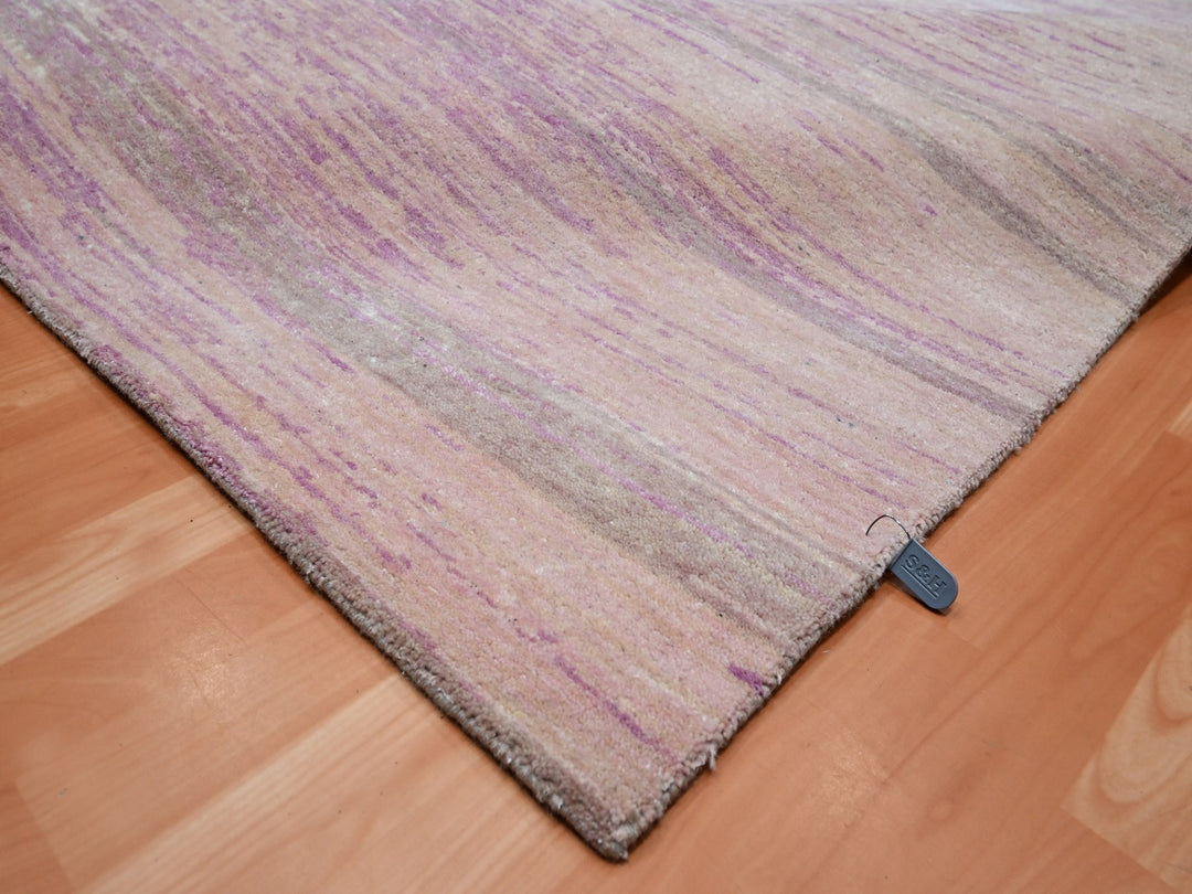 9'0" x 12'3" New Hand Knotted Pink Wool Rectangle Oriental Rug - MOA10275512