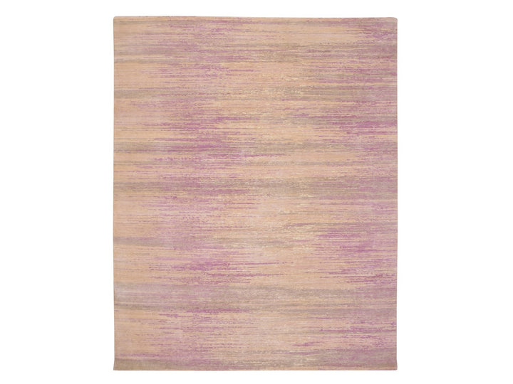 8'1" x 10'3" New Hand Knotted Pink Wool Rectangle Oriental Rug - MOA10275513