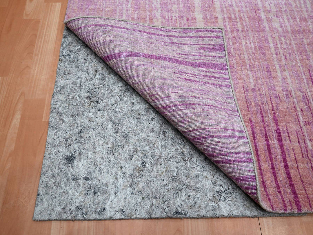 8'1" x 10'4" New Hand Knotted Pink Wool Rectangle Oriental Rug - MOA10275514
