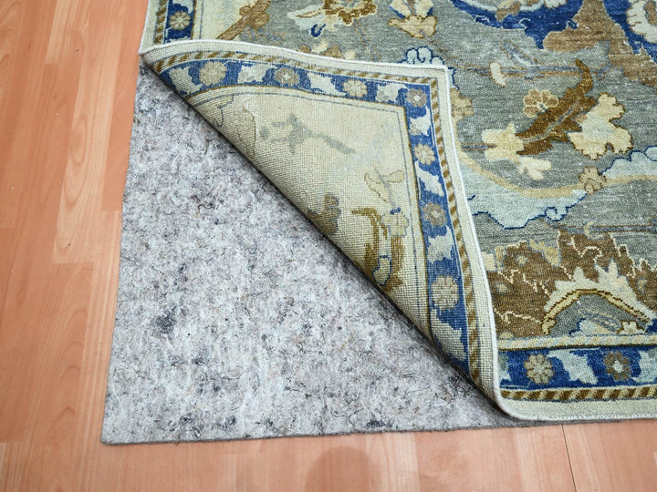 9'2" x 12'3" New Hand Knotted Ivory Wool Rectangle Oriental Rug - MOA10275521