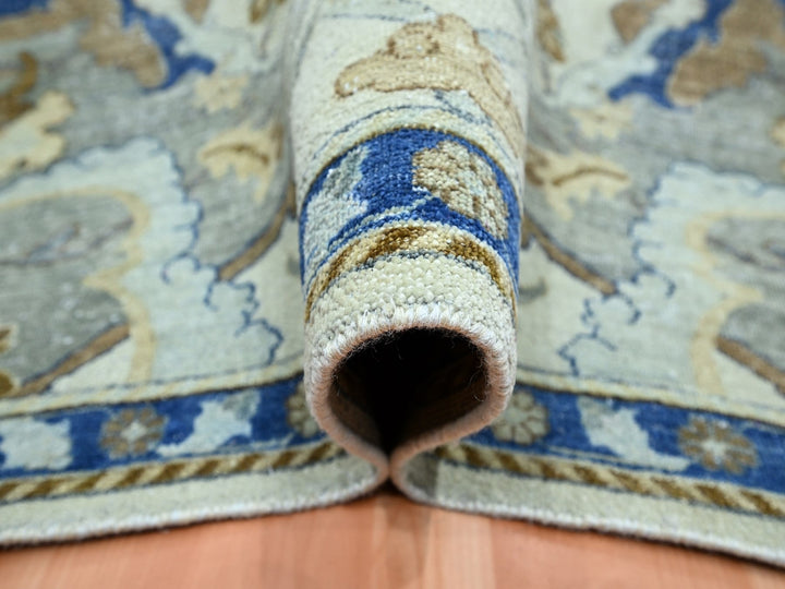 9'2" x 12'3" New Hand Knotted Ivory Wool Rectangle Oriental Rug - MOA10275521