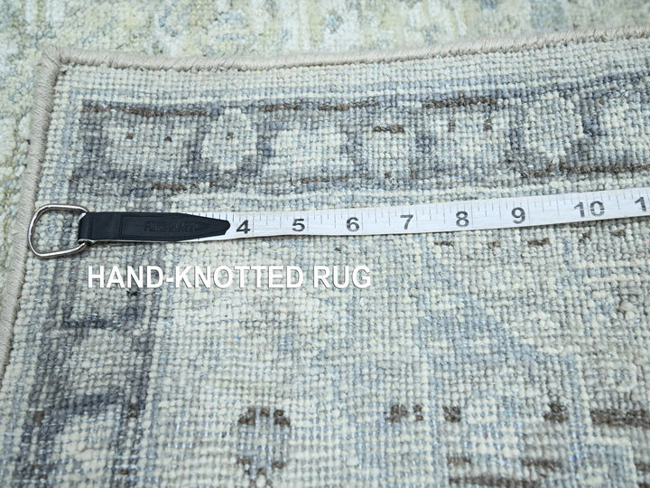 2'1" x 3'2" New Hand Knotted Grey Wool & Silk Rectangle Oriental Rug - MOA10275525