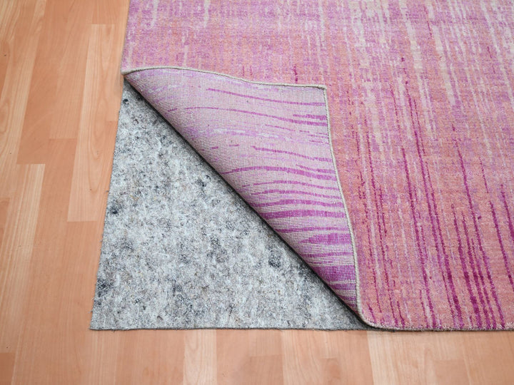 9'2" x 12'4" New Hand Knotted Pink Wool Rectangle Oriental Rug - MOA10275529