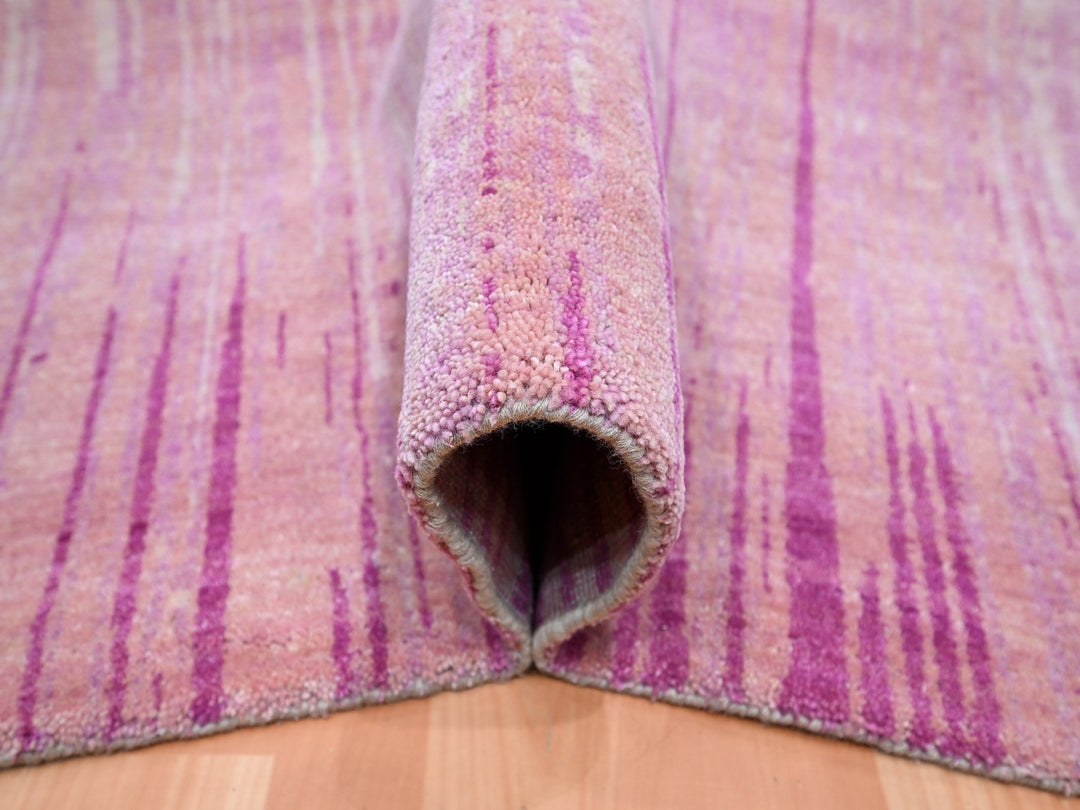 9'2" x 12'4" New Hand Knotted Pink Wool Rectangle Oriental Rug - MOA10275529
