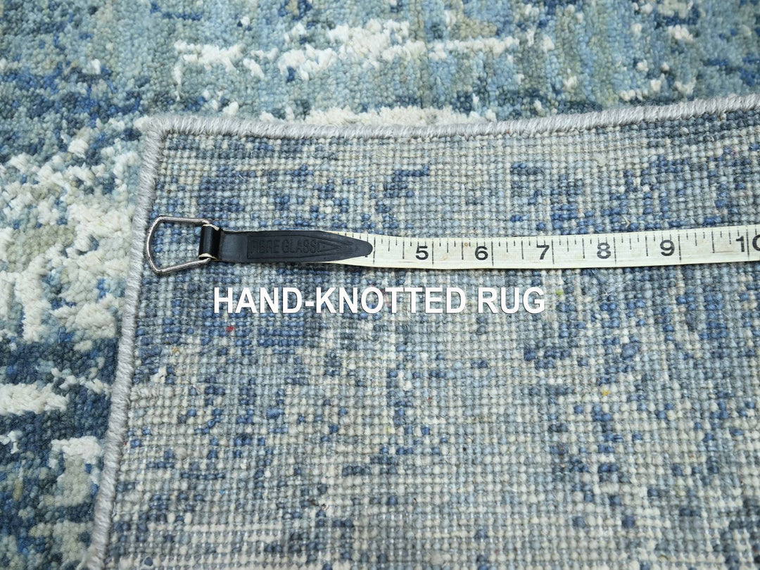 2'0" x 3'2" New Hand Knotted Blue Wool & Silk Rectangle Oriental Rug - MOA10275537
