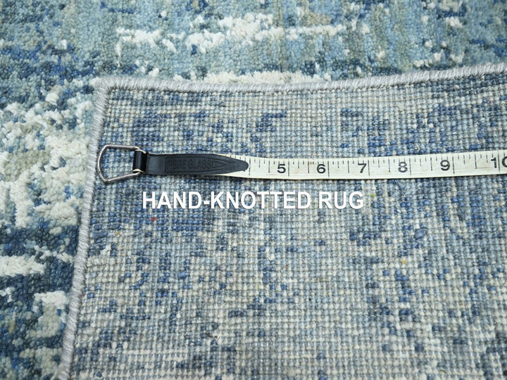 2'0" x 3'2" New Hand Knotted Blue Wool & Silk Rectangle Oriental Rug - MOA10275537