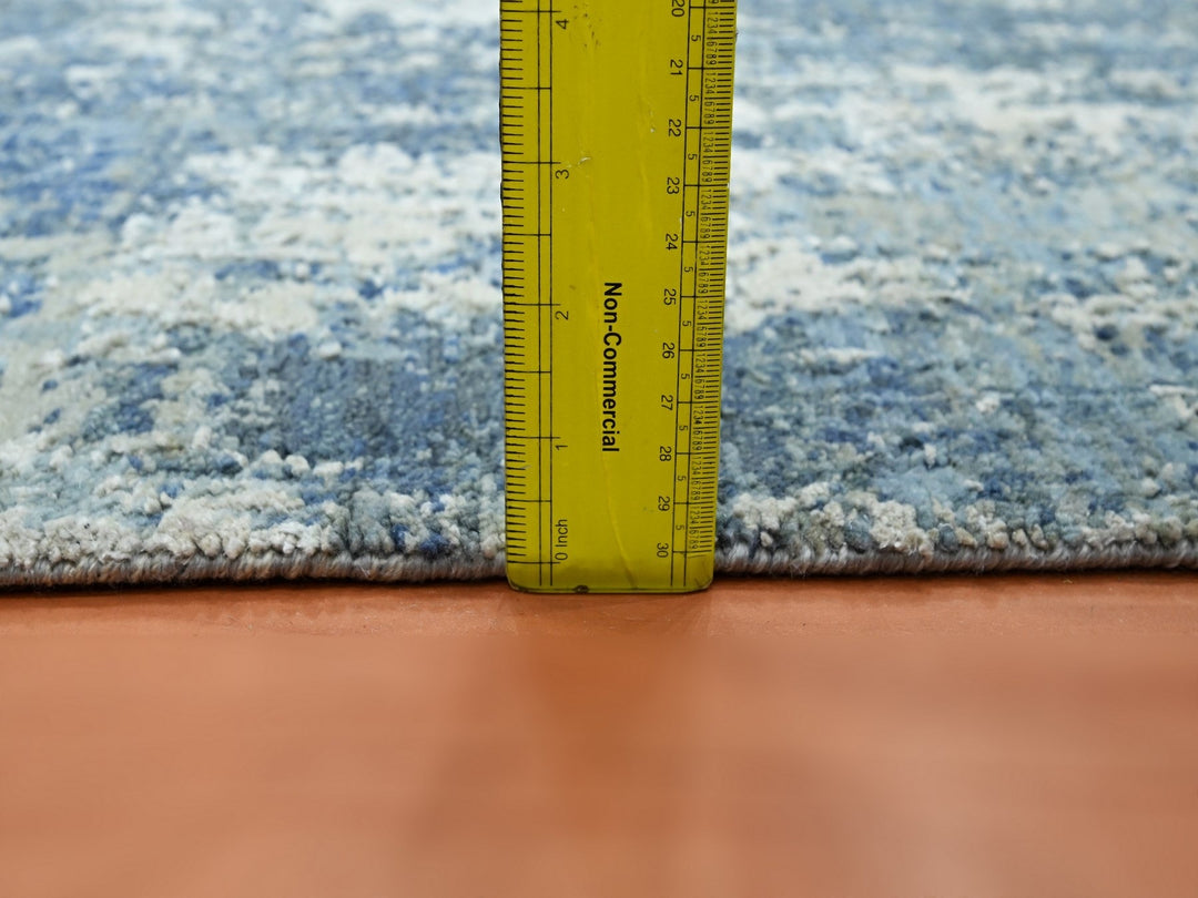 2'0" x 3'2" New Hand Knotted Blue Wool & Silk Rectangle Oriental Rug - MOA10275539