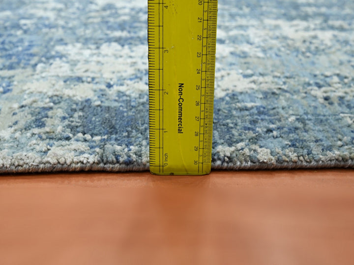 2'0" x 3'2" New Hand Knotted Blue Wool & Silk Rectangle Oriental Rug - MOA10275539