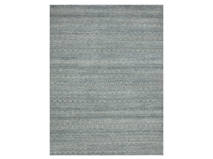 9'0" x 12'2" New Hand Knotted Grey Wool Rectangle Oriental Rug - MOA10275543