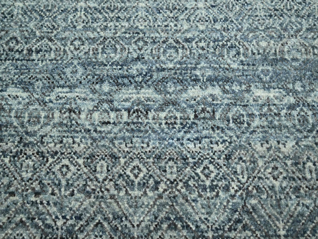 9'0" x 12'2" New Hand Knotted Grey Wool Rectangle Oriental Rug - MOA10275543
