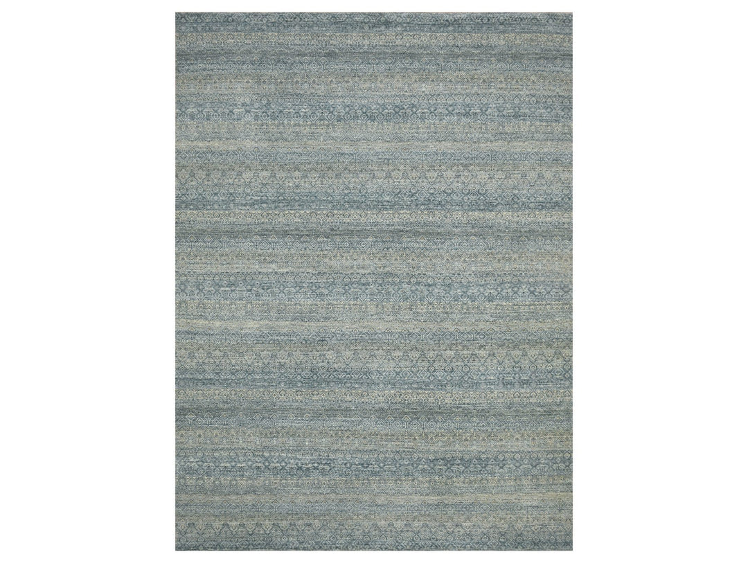 9'0" x 12'2" New Hand Knotted Grey Wool Rectangle Oriental Rug - MOA10275546