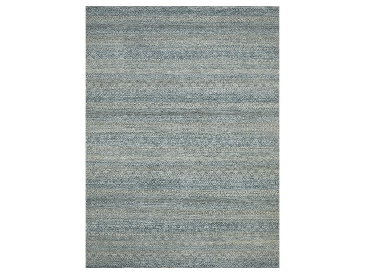 9'0" x 12'2" New Hand Knotted Grey Wool Rectangle Oriental Rug - MOA10275546