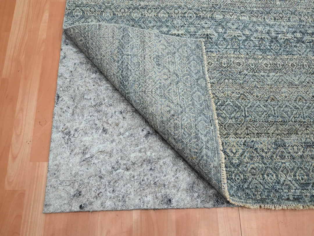 9'0" x 12'2" New Hand Knotted Grey Wool Rectangle Oriental Rug - MOA10275546