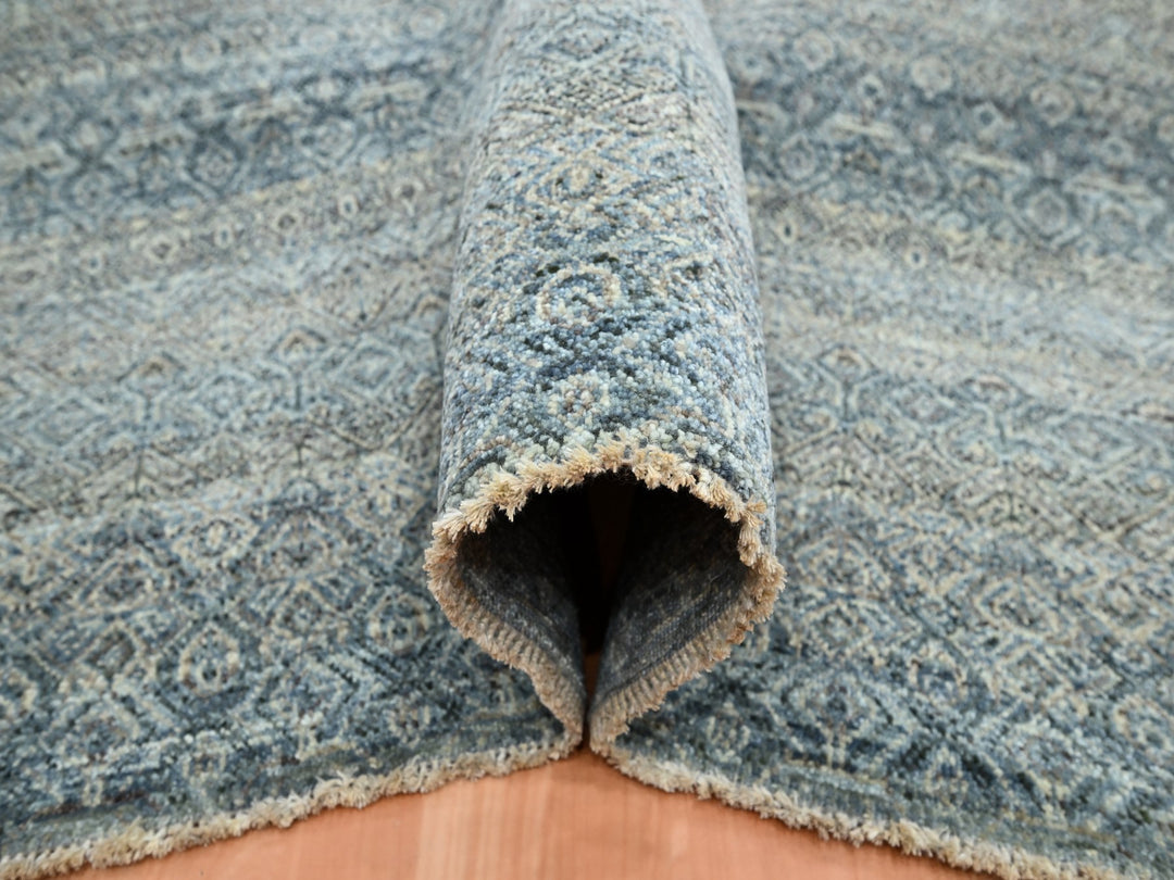 9'0" x 12'2" New Hand Knotted Grey Wool Rectangle Oriental Rug - MOA10275546
