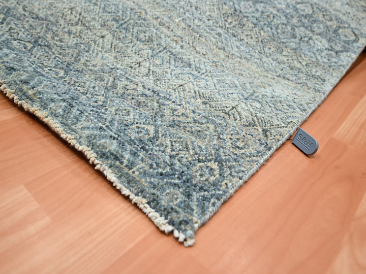 9'0" x 12'2" New Hand Knotted Grey Wool Rectangle Oriental Rug - MOA10275546