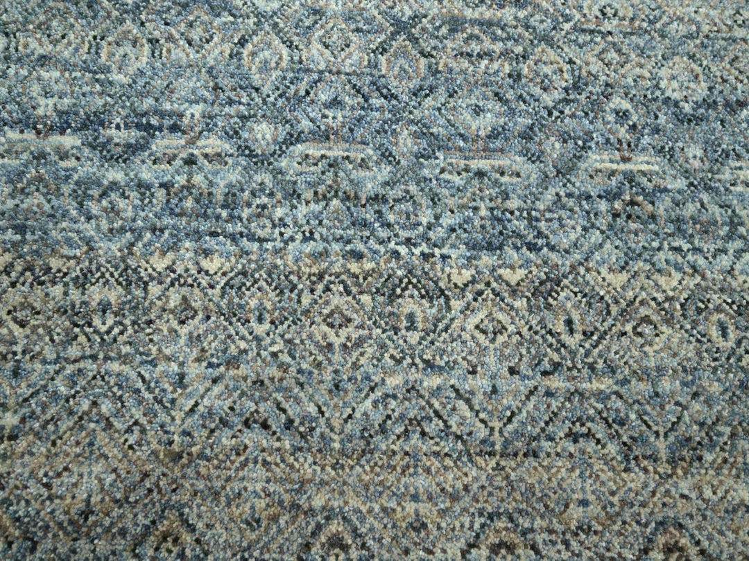 9'0" x 12'2" New Hand Knotted Grey Wool Rectangle Oriental Rug - MOA10275546