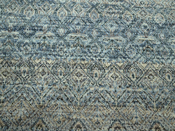 9'0" x 12'2" New Hand Knotted Grey Wool Rectangle Oriental Rug - MOA10275546