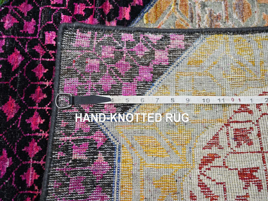 2'9" x 8'1" New Hand Knotted Red Wool & Silk Runner Oriental Rug - MOA10275555