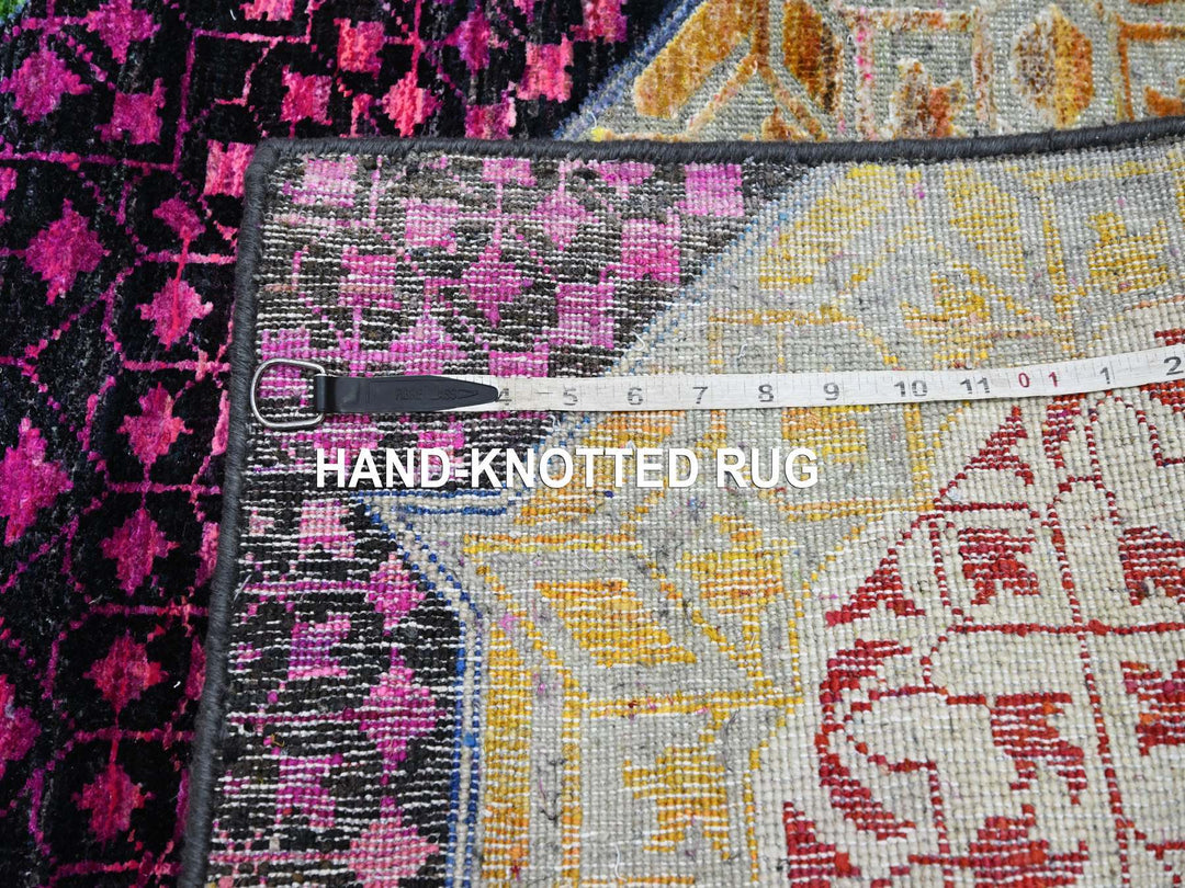 2'8" x 8'1" New Hand Knotted Red Wool & Silk Runner Oriental Rug - MOA10275556
