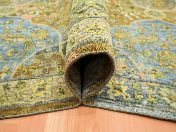 10'0" x 14'3" New Hand Knotted Green Wool Rectangle Oriental Rug - MOA10275561