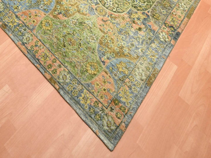 10'0" x 14'3" New Hand Knotted Green Wool Rectangle Oriental Rug - MOA10275561