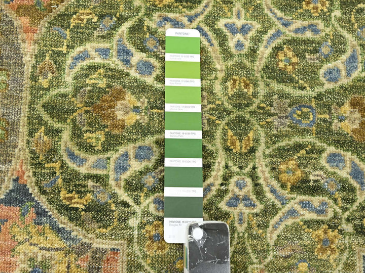 10'0" x 14'3" New Hand Knotted Green Wool Rectangle Oriental Rug - MOA10275561
