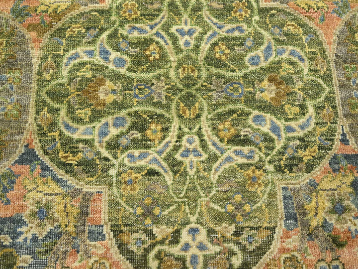 10'0" x 14'3" New Hand Knotted Green Wool Rectangle Oriental Rug - MOA10275561