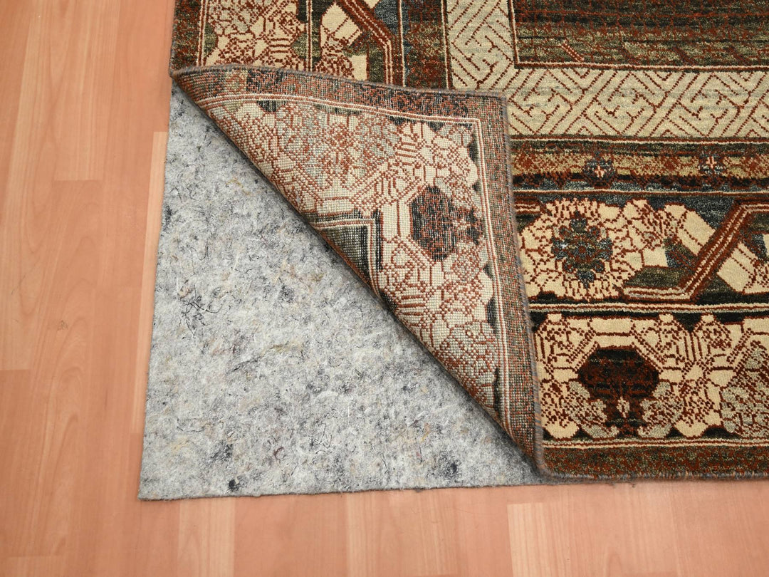 9'11" x 14'3" New Hand Knotted Brown Wool Rectangle Oriental Rug - MOA10275562