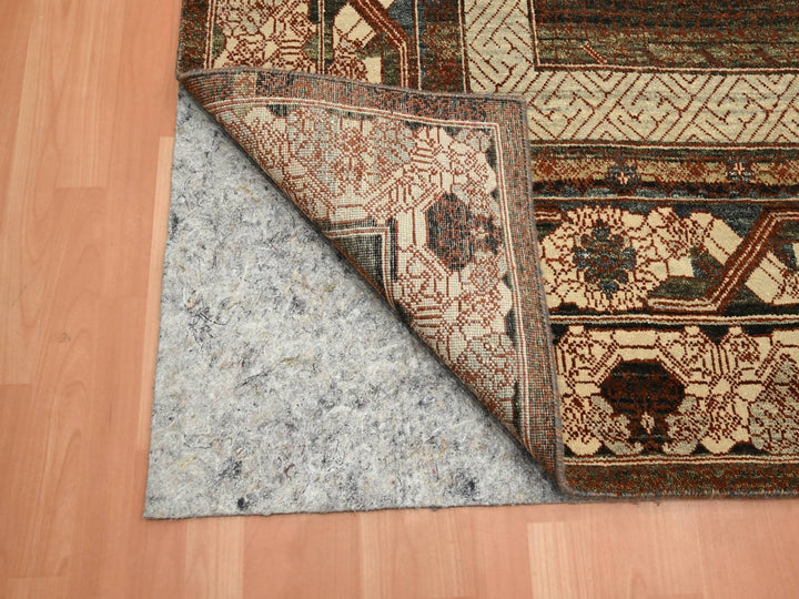 9'11" x 14'3" New Hand Knotted Brown Wool Rectangle Oriental Rug - MOA10275562