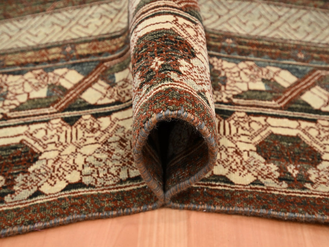 9'11" x 14'3" New Hand Knotted Brown Wool Rectangle Oriental Rug - MOA10275562